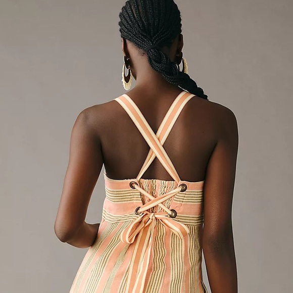 Anthropologie Maeve Square-Neck Tie-Back A-Line Dress - Picture 9 of 11